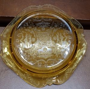 Amber Madrid Federal Glass  Large Plate